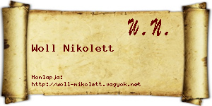 Woll Nikolett névjegykártya